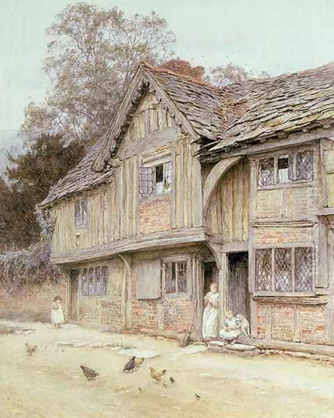 Outside a Timbered Cottage - view 1
