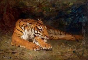 Tigre Couche by Gustave Surand