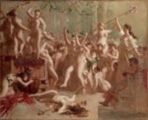 Fete De Vendange Donnee Par Messaline Dans Le Palais De Claude by Gustave Surand