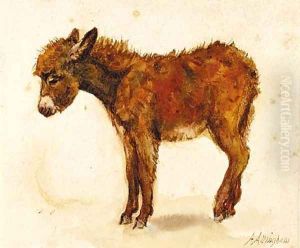 A study of a donkey recto and a study of a cornstook verso by Helen Mary Elizabeth Allingham