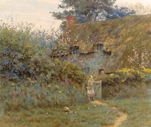 Old Cottage, near Freshwater, Isle of Wight by Helen Mary Elizabeth Allingham