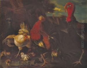 Huhnerhof (nach Melchior De Hondecoeter) by Gustav Sus