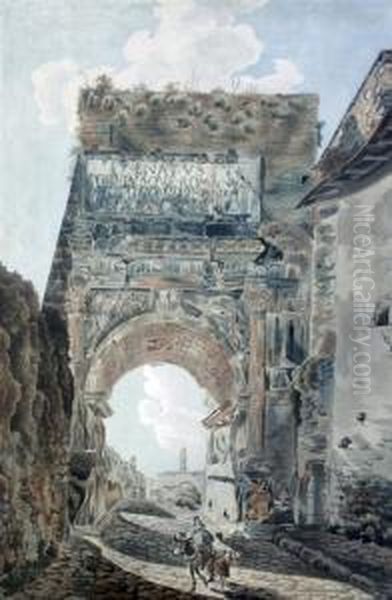 Figures Beneath A Roman Arch - view 1