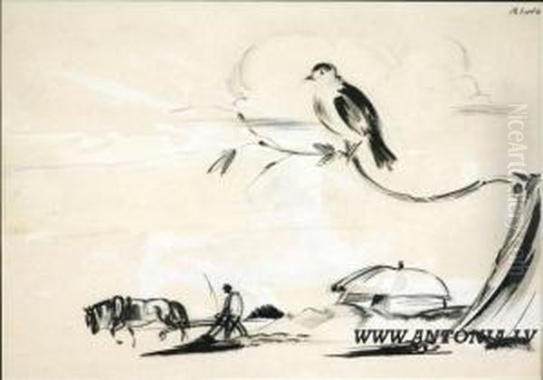 Plowman And Bird - view 1