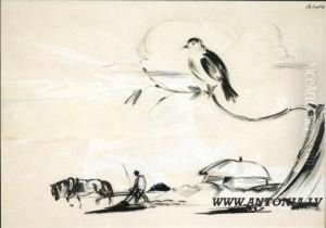 Plowman And Bird Plowman And Bird