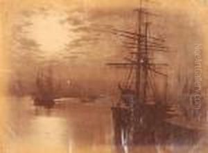 Moonshine Whitby Harbor by Frank Meadow Sutcliffe