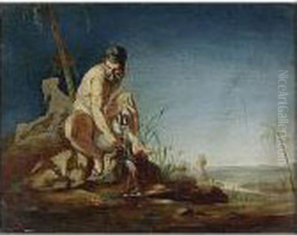 The Source Of The Nile, Oil On Panel, 23 By 29 Cm.; 9 By 11iin - view 1