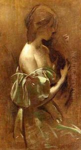 Portrait of a Woman in an Off-the-Shoulder Gown by John White Alexander