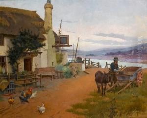 Outside 'the Ship' At Porlock, Somerset by Leghe Suthers