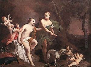 Venus And Adonis 1740 by Jacopo (Giacomo) Amigoni