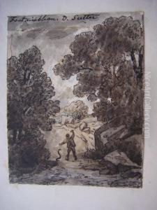 Personnage Tuant Un Serpent Sur Le Chemin Personnage Tuant Un Serpent Sur Le Chemin