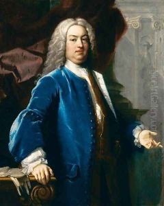 Portrait of a Gentlemen in Blue Jacket by Jacopo (Giacomo) Amigoni