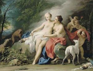Jupiter and Callisto by Jacopo (Giacomo) Amigoni
