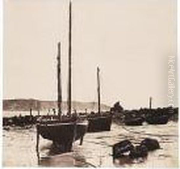 Barques De Pecheurs, Baie De Saint-brelade. 'souvenir De Jersey' - view 1