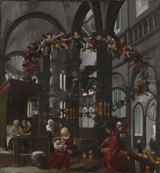 The Birth Of The Virgin 1525 by Albrecht Altdorfer