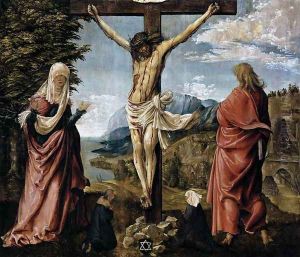 Christ on the Cross between Mary and St John 1512 by Albrecht Altdorfer
