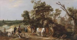 Horsemenresting By A Dutch Palace thumbnail