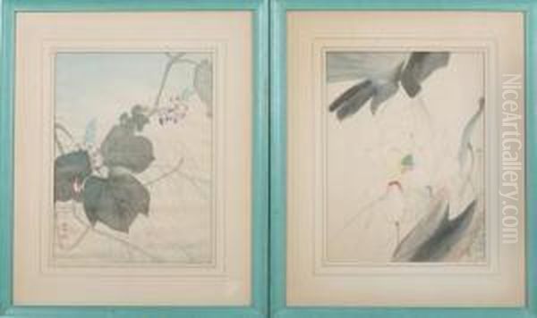Lotus And Flowering Branch - view 1