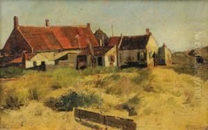 Paesaggio Rurale (case Con Tetti Rossi) by Aleksandr Alexandrovich Svedomskij