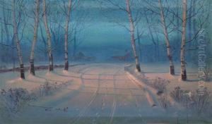 Snowy Road by Svend Rasmussen Svendsen