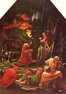 Christ in Mount of Olives (Sebastian altar of the Augustinian Monastery men's choir of St. Florian near Lin by Albrecht Altdorfer
