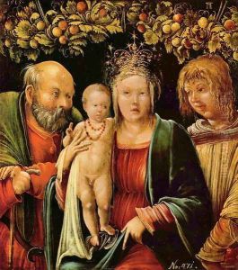 Holy family with an angel by Albrecht Altdorfer