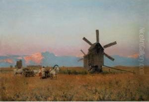 Landscape With Windmill by Sergei Ivanovitch Svetoslavsky