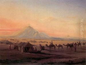 The Arrival Of The Desert Caravan