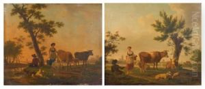 Le Pecheur Et Sa Bergere by Frans Swagers