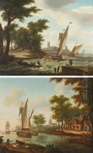 Villages En Bordure De Riviere by Frans Swagers