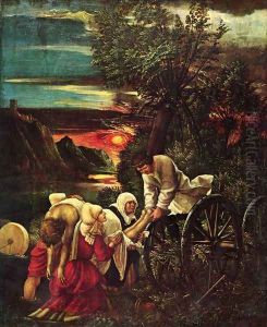 Legend of St. Florian, scene of St. Florian's capture, Detail by Albrecht Altdorfer