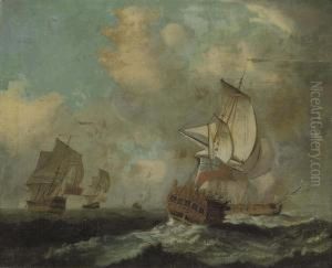 A Squadron Of The Red At Sea