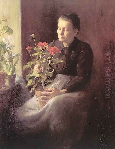 Woman with Geraniums - view 1