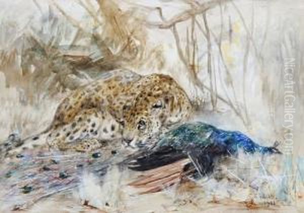 Leopard And Peacock - view 1