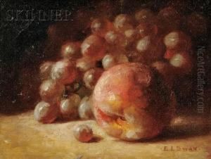 Still Life With Peach And Grapes by Emma Levina Swan