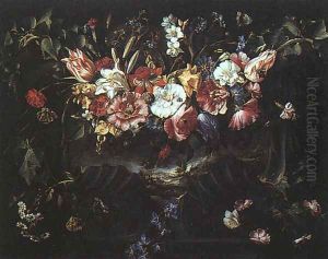 Garland of Flowers with Landscape, 1652