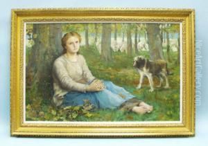 A Shepherdess Andher Flock by John Macallan Swan