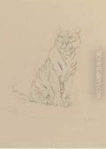 Study Of A Tiger by John Macallan Swan