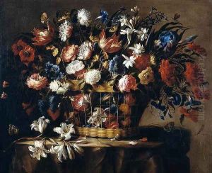 Basket of Flowers 1671-73 by Juan De Arellano