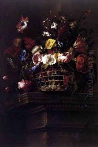 Basket of Flowers on a Plinth 2, 1664