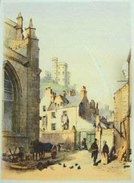 Queen Mary's Tower, Holyrood Palace; Jail Governor's House, From The College Church - view 1