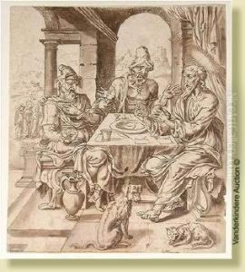 Le Christ Et Les Disciples D'emaus (lucas 7: 19) by Jan Swart Van Groningen