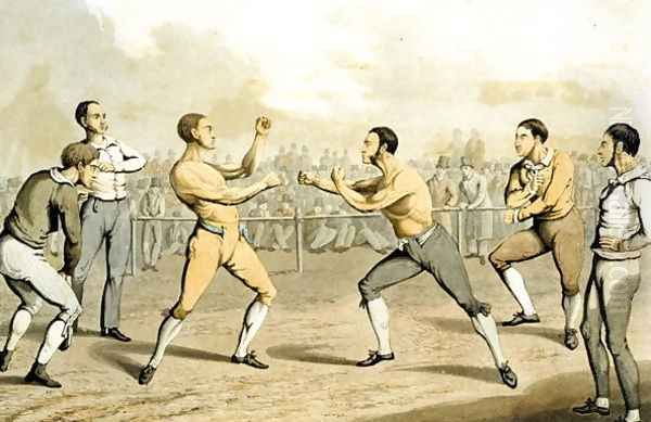 A Prize Fight, from 'The National Sports of Great Britain' 1823 by Henry Thomas Alken