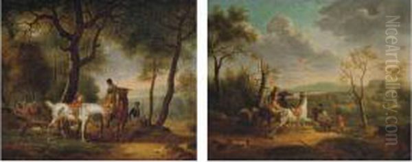 Deux Scenes De Chasse A Courre - view 1