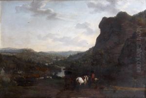 Cavalier A L'arret Devant Un Paysage De Riviere