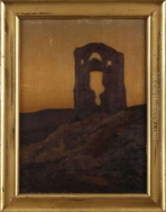 Borgruin I Aftonljus by Pelle Swedlund