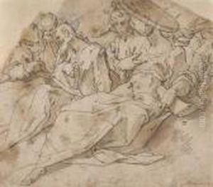 Groupe De Personnages Assis by Gerrit Pietersz. Sweelinck