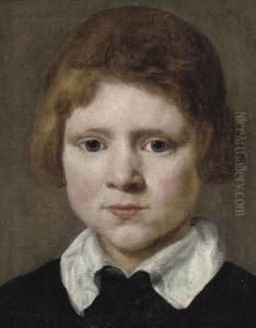 Portrait Of A Young Boy, Bust-length, In Black