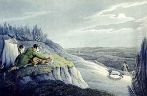 Badger Catching from the National Sports of Great Britain 1823 by Henry Thomas Alken