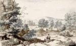 Reiter Und Kutsche Auf Einem Wald by Willem Swidde